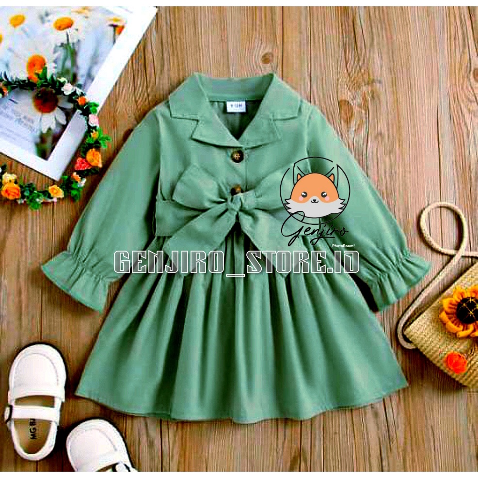 BAJU ANAK PEREMPUAN/BAJU DRESS CEWE/ DRESS TOSKA/KATUN LINEN RAMY/LENGAN PANJANG/UNTUK USIA 1 TAHUN - 4 TAHUN/COD