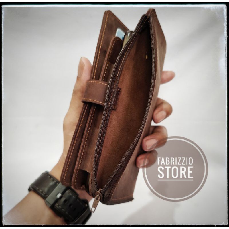 dompet hp multifungsi kulit asli