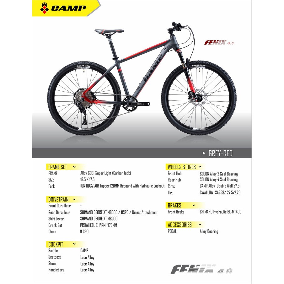 Jual Sepeda Gunung MTB 27.5 Camp Fenix 4.0 11 Speed Diskon