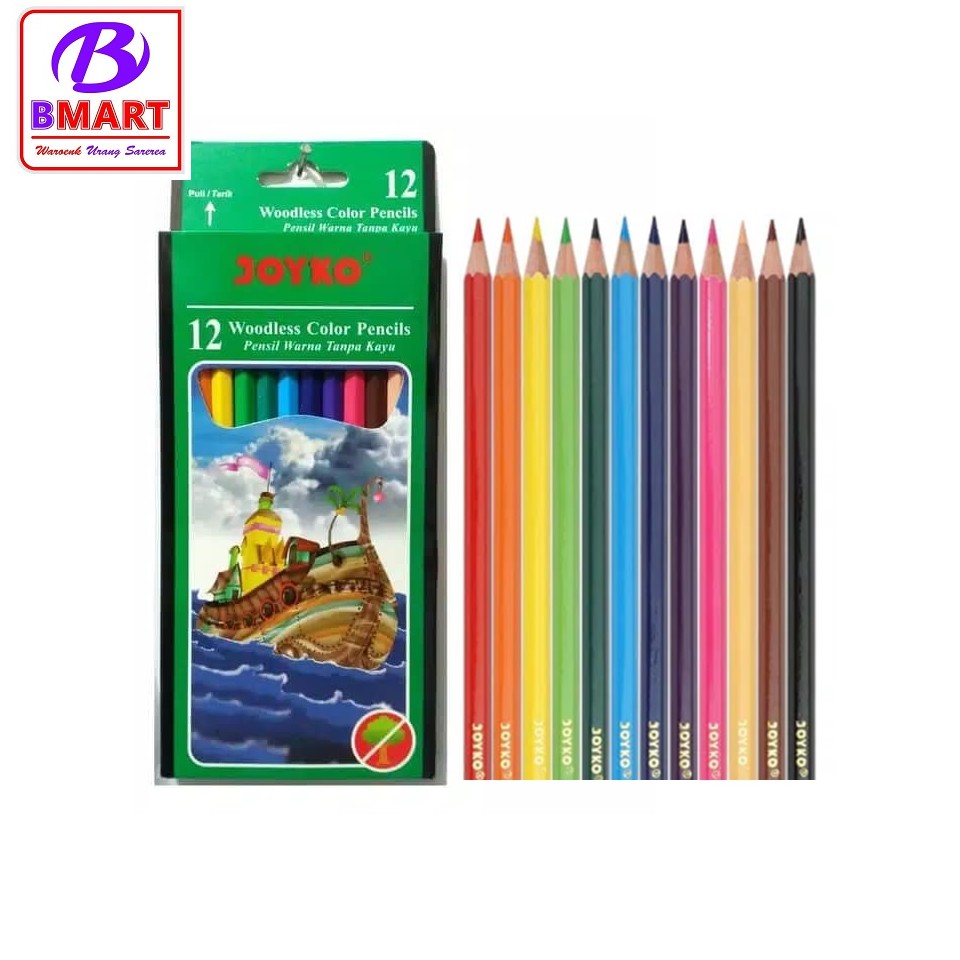 

Pensil Warna Joyko CP-103 12 Warna / Woodless Color Pencils 12 Warna