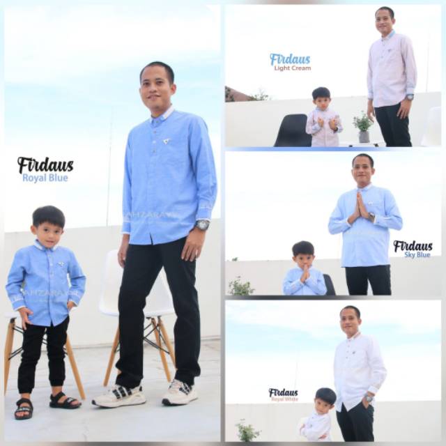 Kemko Couple Lengan Panjang Ori Ahzarayy Koko Couple Ayah anak Baju Couple Seragam Keluarga