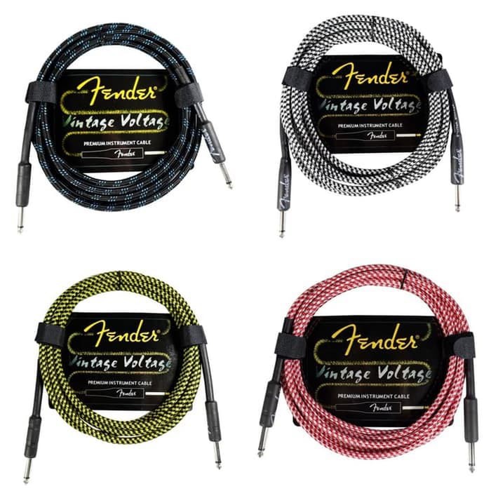 Kabel Jack Fender 3 Meter 6 Meter Vintage Voltage Gitar Dan Bass Kabel Gitar FCL-3M FCL-6Ｍ