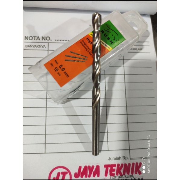 mata bor besi dan kayu 5.0 mm harga satuan/pc