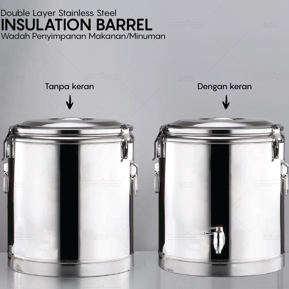 Langseng 30 Liter Panci Dandang Besar 30L Wadah Tempat Kuah Bubur Soto Catering Stainless Jual Bazar
