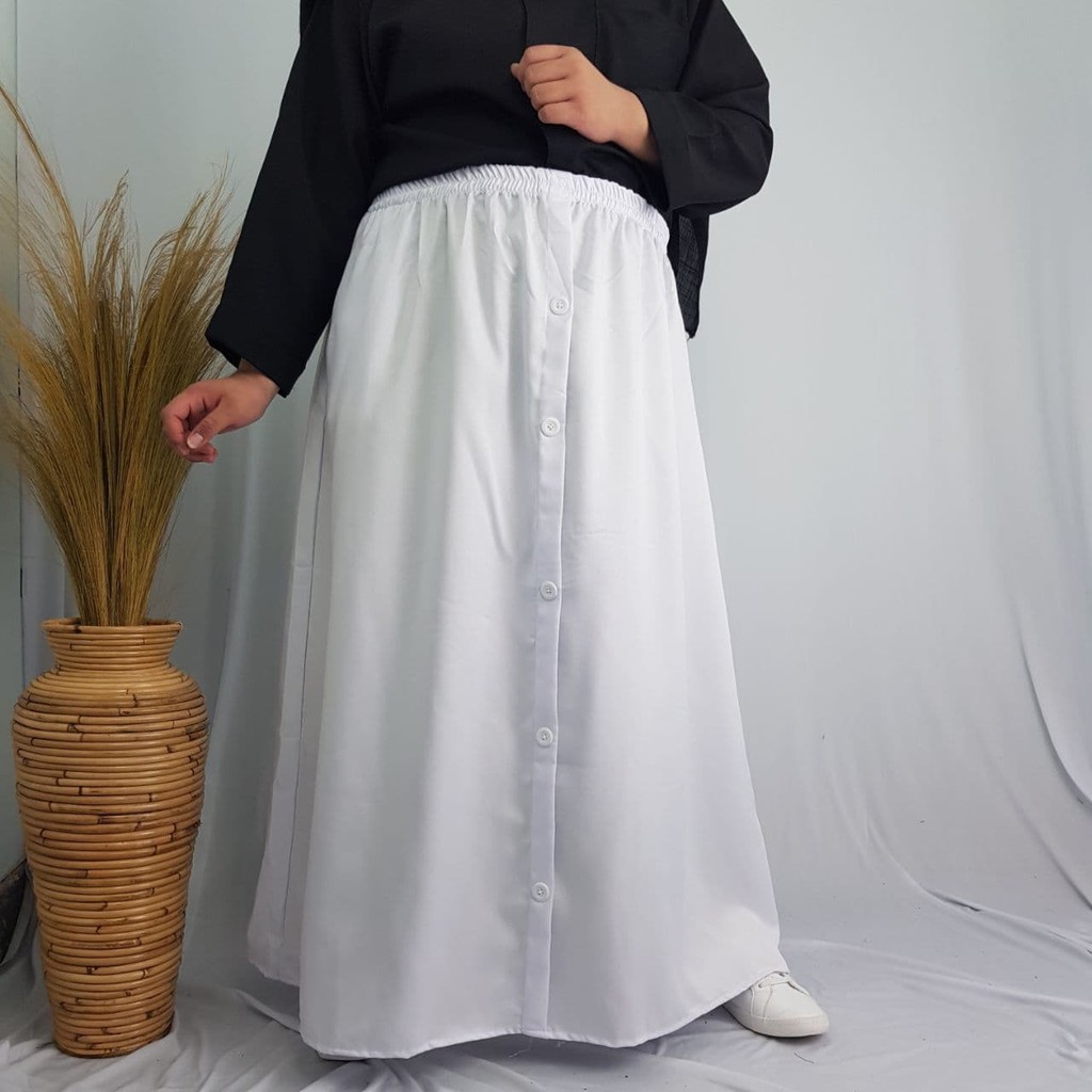 ROK SUPER JUMBO 100KG KE ATAS BUTTONSKIRT BIGSIZE - BISA COD - BUMIL - BAHAM ADEM GAK NERAWANG-4