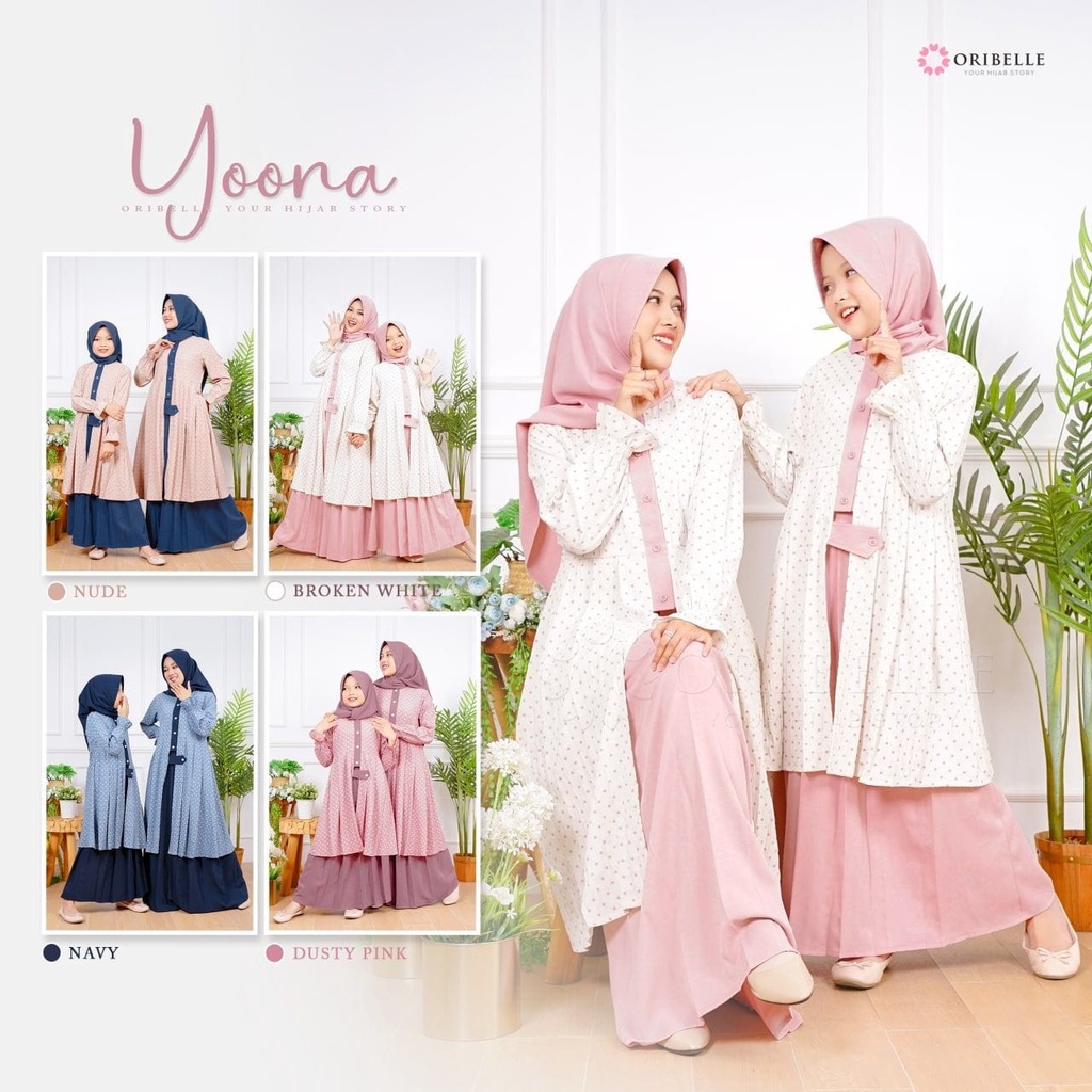 YOONA BY ORIBELLE set rok tunik ibu anak remaja