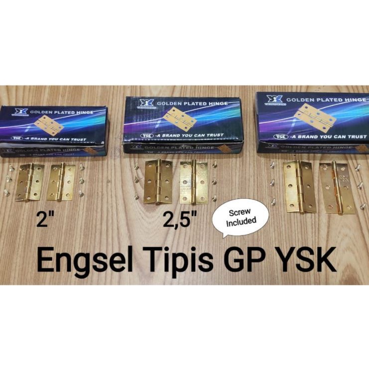 Engsel lemari TIPIS kuning / Engsel ekonomis GP / Engsel Murah (1 biji) / Engsel TERMURAH / Engsel pintu / Engsel Lemari / Engsel jendela