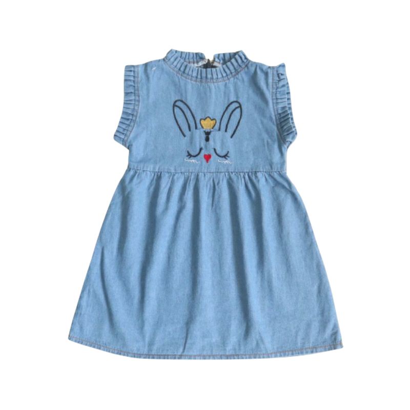 DRESS BUNNY 1-4 TAHUN dress jeans anak perempuan