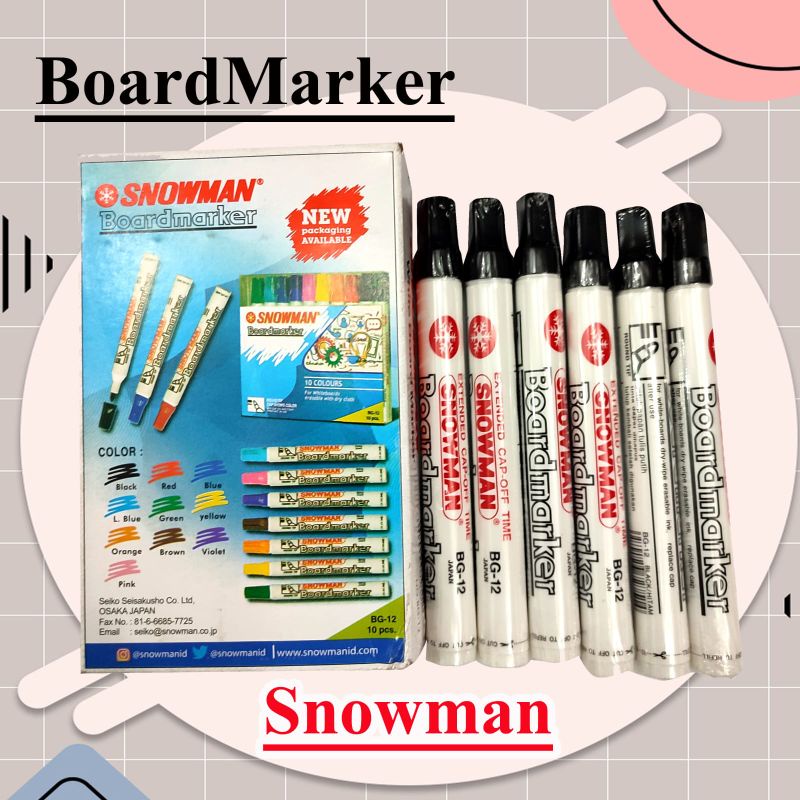 

Spidol Snowman Whiteboard B-12 (Bisa Dihapus)