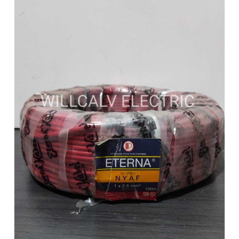 KABEL ETERNA NYAF 1X2.5 / KABEL NYAF ETERNA 1X2.5 /KABEL TUNGGAL SERABUT 1X2.5 ETERNA HARGA PERMETER