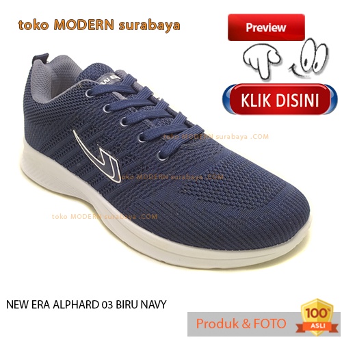 Sepatu pria casual sneakers tali NEW ERA ALPHARD 03 BIRU NAVY