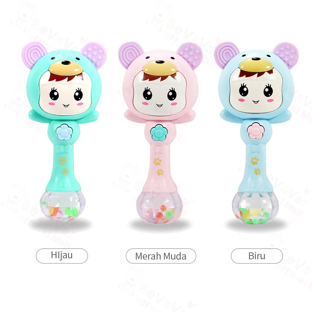 BEVAVAR Mainan Bayi Rattle Stick Bayi Dengan Musik Dan Lampu Mainan Musik Bayi