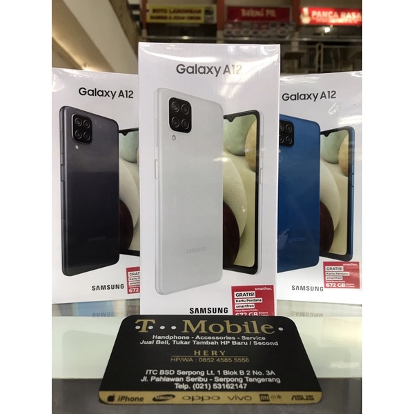SAMSUNG Galaxy A12 RAM 4GB 128GB - WHITE - BNIB - HELIO P35 - 5000mAh - RESMI SEIN