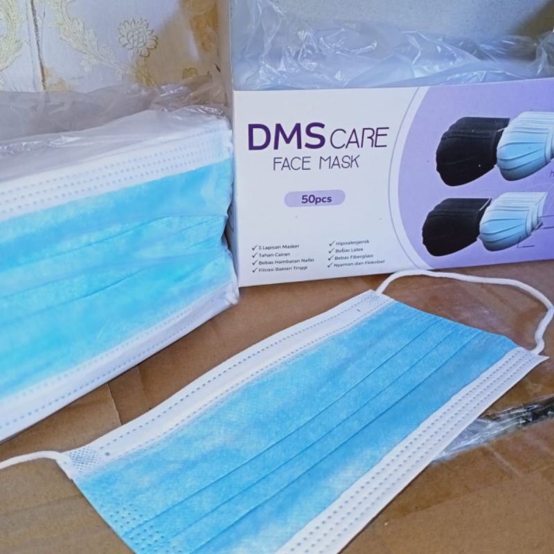 Masker earloop biru DMS care isi 50pcs 3ply