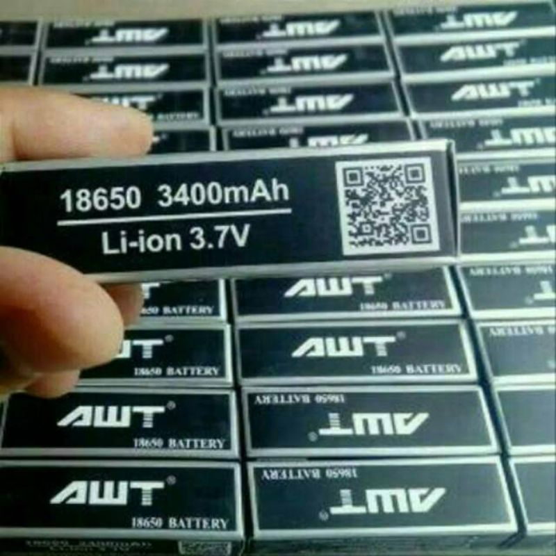 BATRE BATERAI VAPOOR  AWT HITAM 18650 3400 mAh HARGA 1 BIJI BATERAI