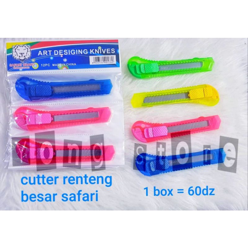

Cutter Pisau plastik renteng Besar Safari Tajam (1pcs) Murah Grosir