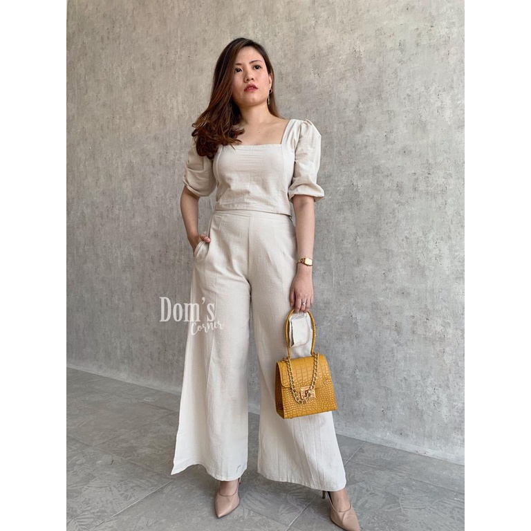 Domscorner - Kulot set Version - Ye jin set CELANA (PO PRE ORDER)-Khaki ALL SIZE