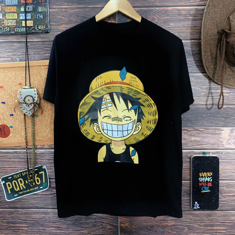 Kaos distro pria one piece big smile size M L XL  kaos pria T shirt pria T shirt distro