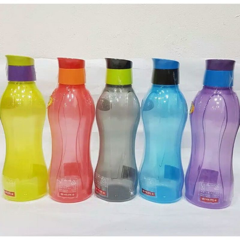 Botol 1 liter 1000ml flip Minum REGEN Lion Star Botol air anak sekolah kantor warna hijau hitam biru ungu merah klik flip flop kecil sedang besar water bottle