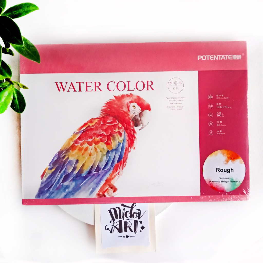 

Potentate Watercolor pad 300gsm 16 lembar 190x270mm rough/hot/cold