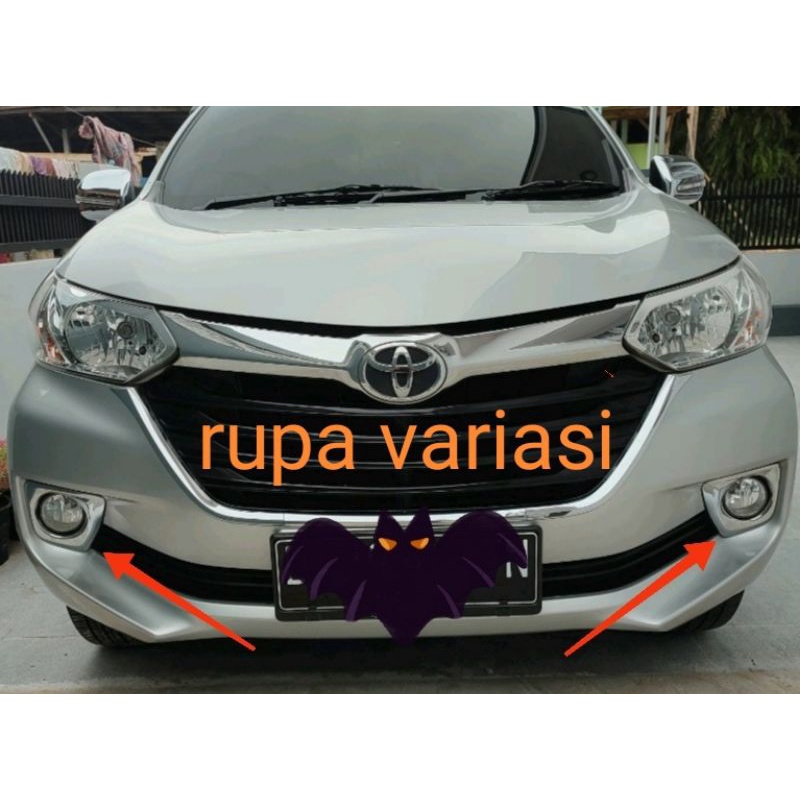 Ring cover foglamp toyota grand avanza / great new xenia  2015 sampai 2018  2016 2017 tipe g CHROME crome tempel