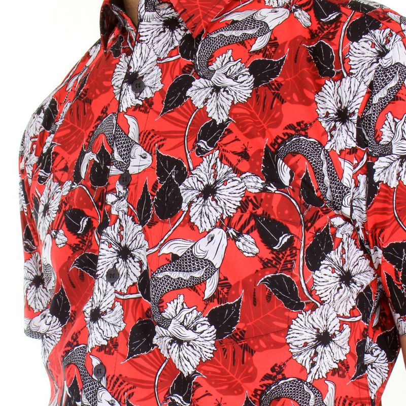 Benhill kemeja pria lengan pendek merah