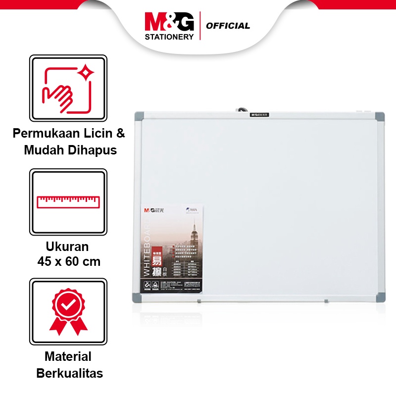 

M&G Papan Tulis Gantung Magnet White Board 5 Uk (45 x 60 / 60 x 90 / 90 x 150 / 90 x 180 cm)