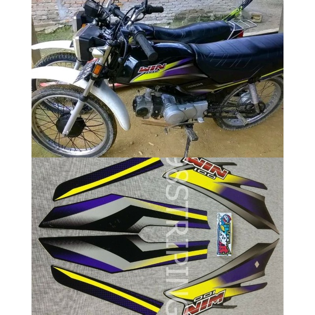 STIKER STRIPING LIS STANDAR ORI HONDA WIN100 WIN 100 SILVER UNGU KUNING TAHUN 2003 2004