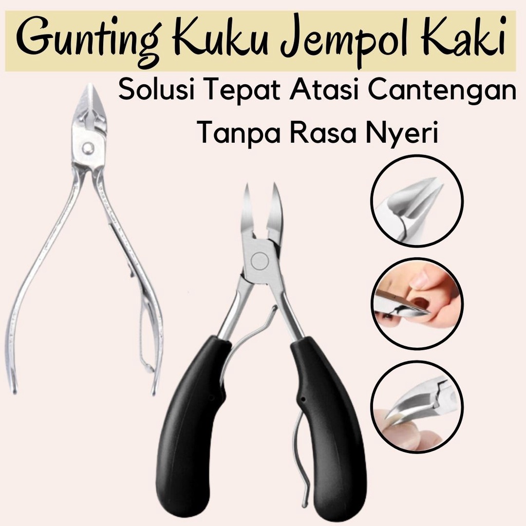 【COD+Pengiriman Cepat】YUN Mall Gunting Pemotong Kuku Miring Jempol Kaki Anti Cantengan Pendorong Kulit Mati Toe Nail Clipper Edge Cutter Anti Nyeri Stainless Toe Nail Clipper