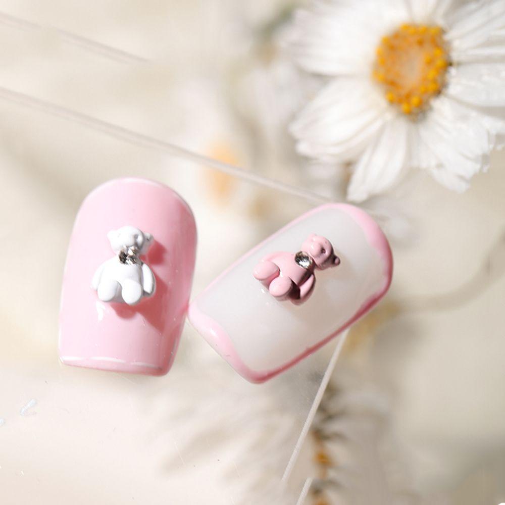 Augustina Bear Nail Art Perhiasan Logam Lucu Kartun Berlian Beruang DIY Nail Art Ornamen