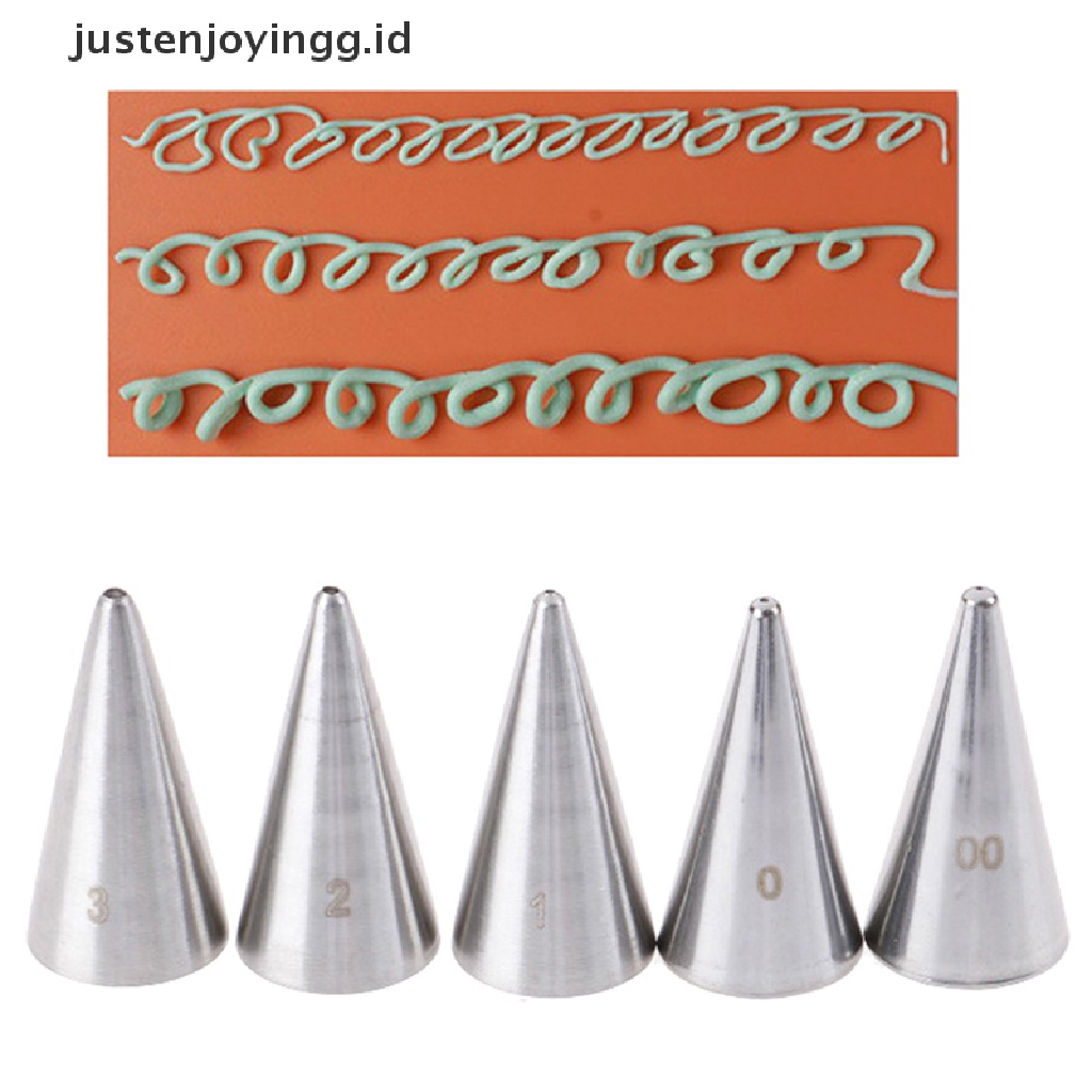 5 Pcs Nozzle Icing Piping Bentuk Bulat Untuk Dekorasi Pastry