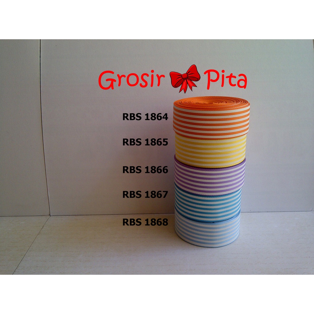 

(25 yard) Pita Grosgrain Motif Garis RBS 1864,1865,1866,1867,1868 | Toko Bahan Craft | Grosir Pita