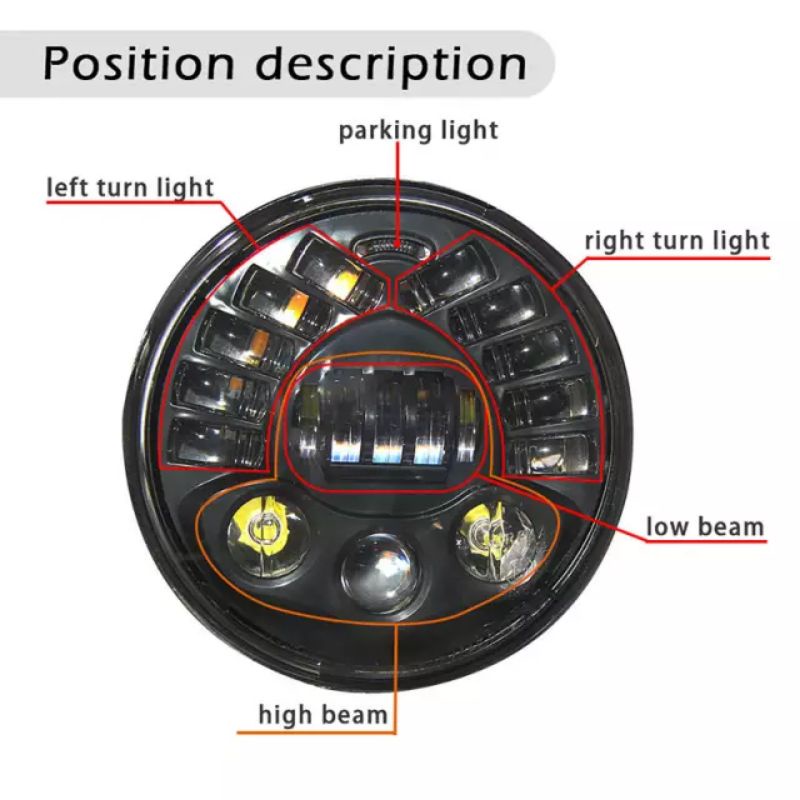 Lampu Daymaker 16 Led 5.75 Inch, Universal Motor &amp; Mobil CB,Harley,RxKing,Megapro,Tiger,Classic, Dll