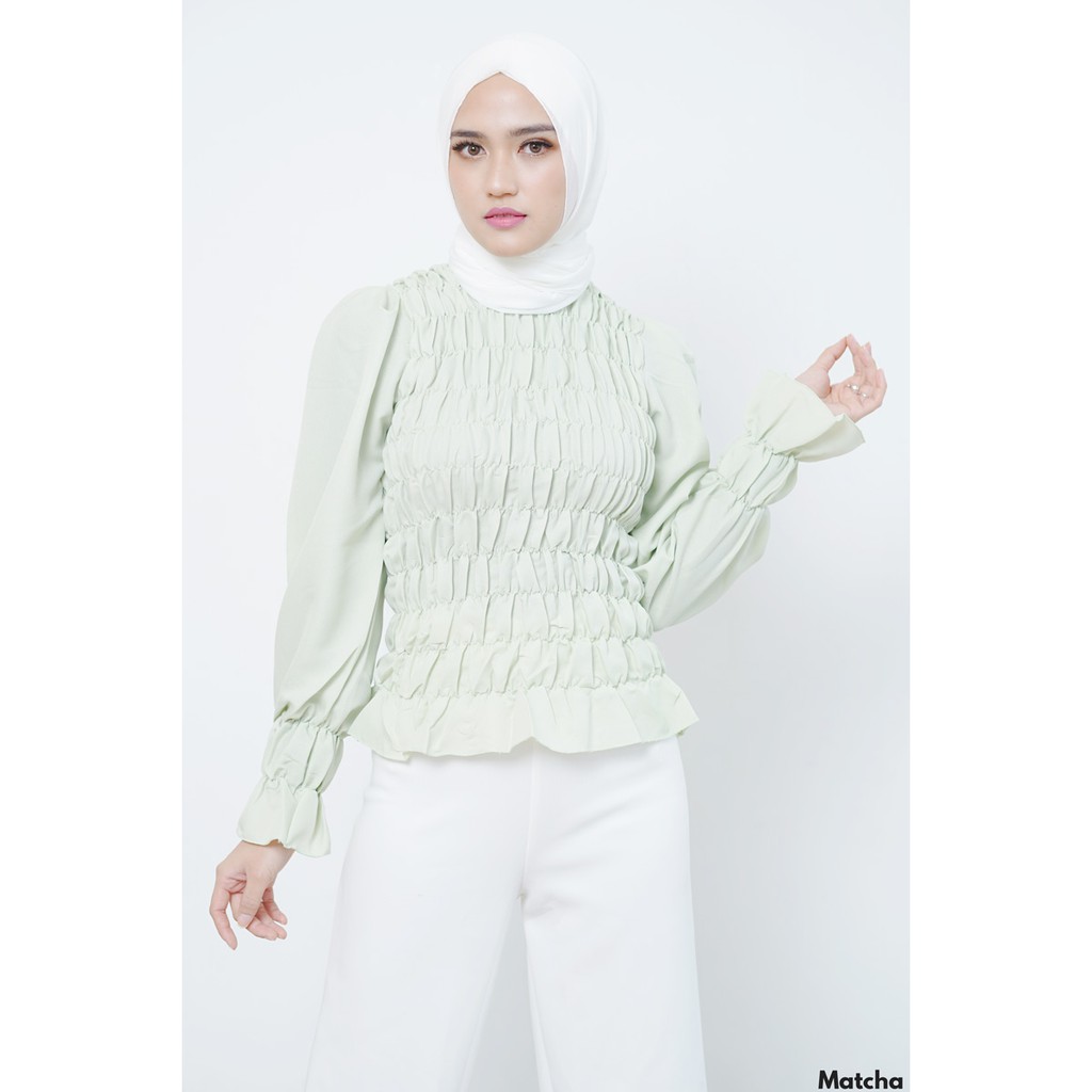 Rebeca Shirred Blouse Atasan Wanita