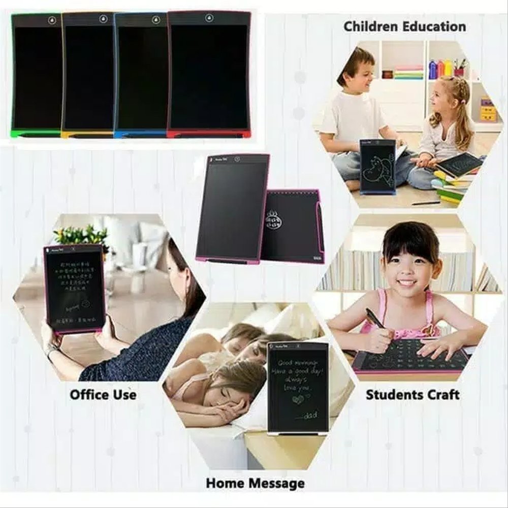 Lcd writing tablet 8.5 notepad papan tulis gambar coretan