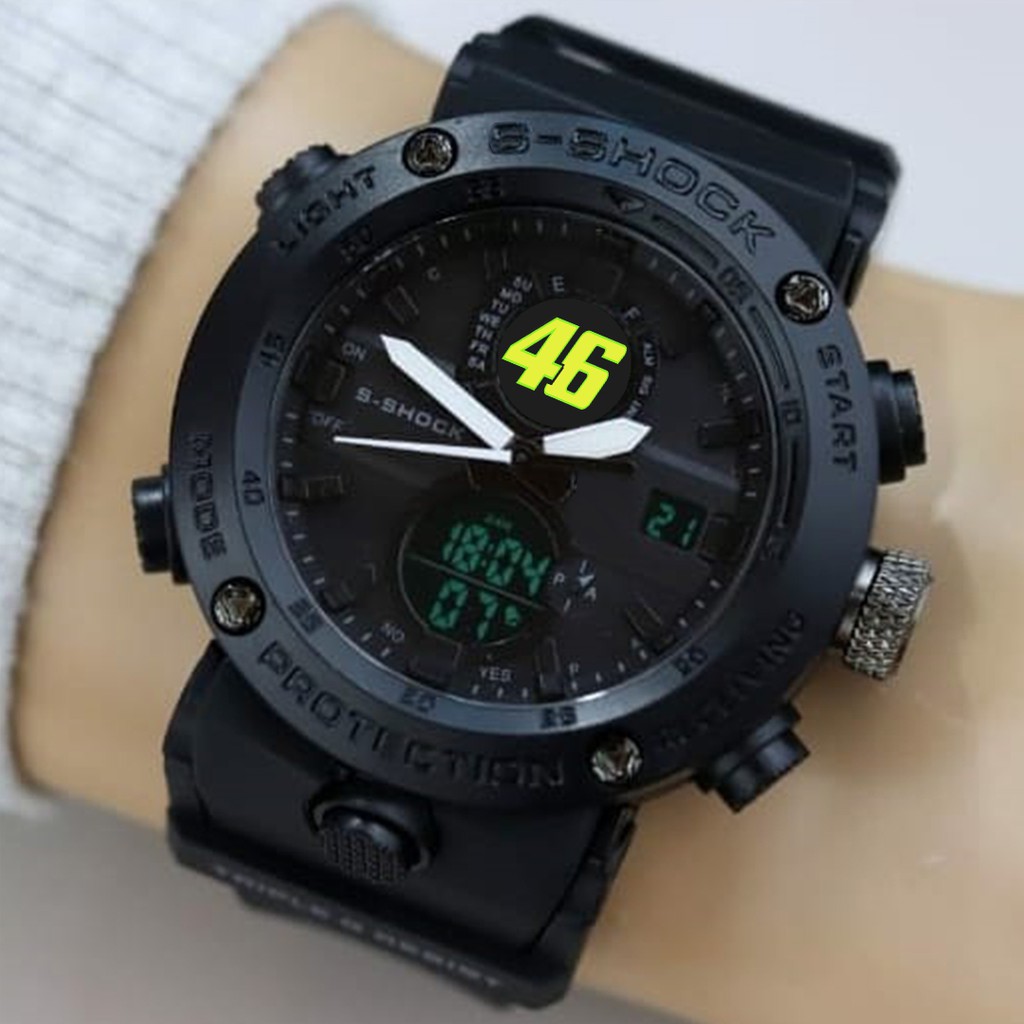 (EXCLUSIVE) Jam Tangan VALENTINO ROSSI 46 Double Time - FullBlack