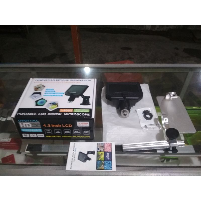 Mikroskop Digital Portable LCD Digital Microscope 3.6MP 600X lengkap full set original