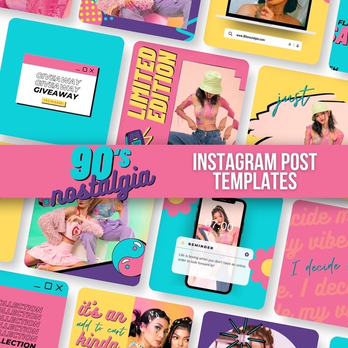 

Template Instagram Post I Desain Instagram 90's Retro