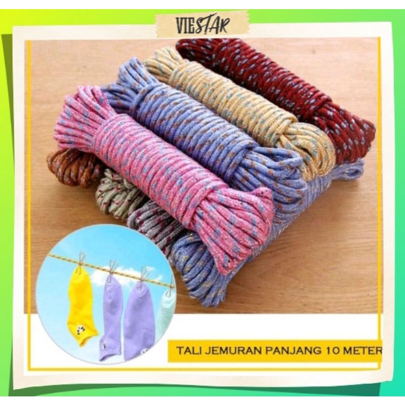 Tali Jemuran 10 meter Kuat Praktis Alat Camping Outdoor Tali Jemuran Baju Gantungan Rope Nylon