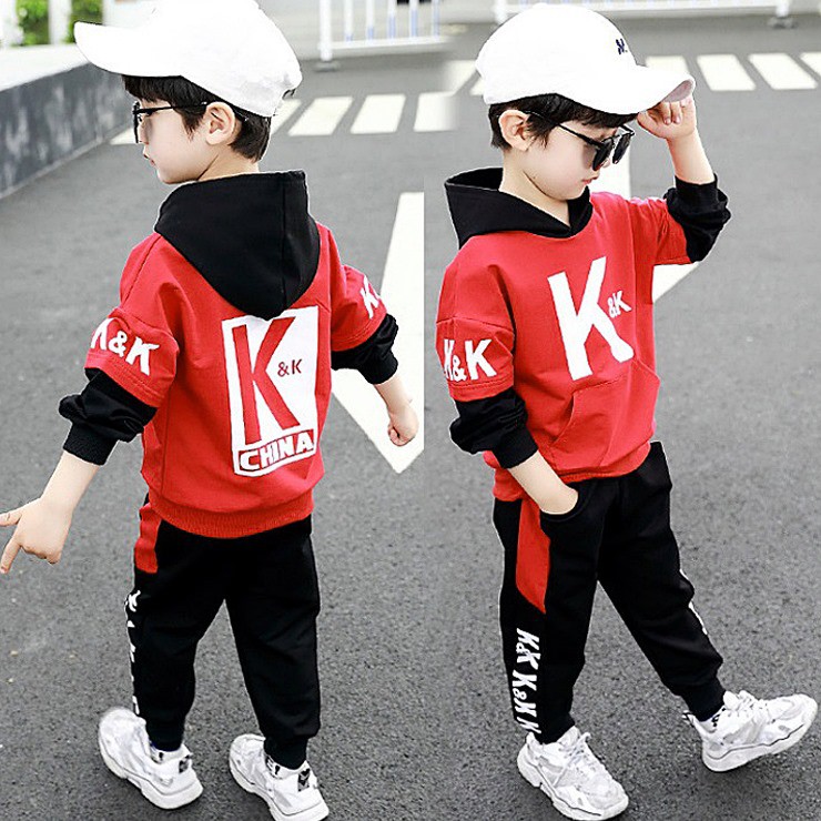 Setelan Anak Laki Laki PREMIUM Hoodie Korean K&amp;K Yellow