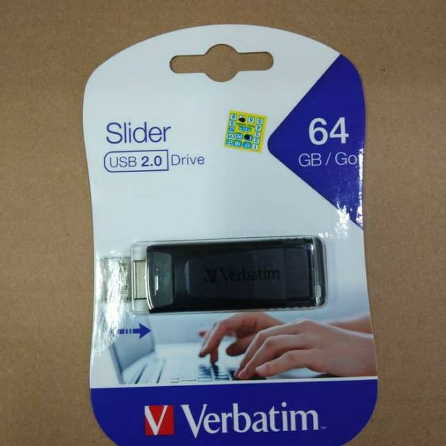 Verbatim Flashdisk 64GB Slider USB2.0