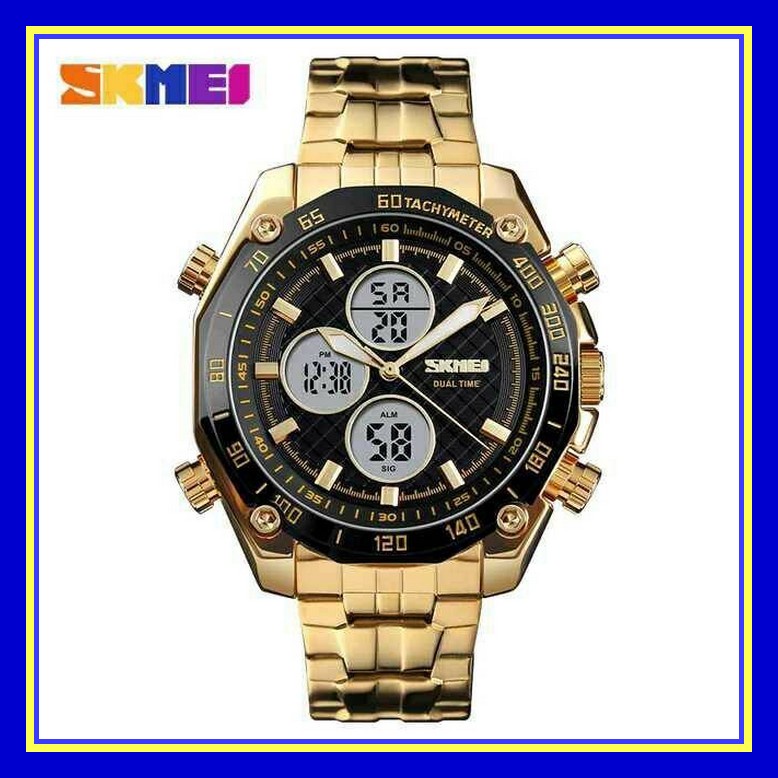 Jm Tangan Pria Anti Air Tahan Air Water Resistan Tali Rubber Mura QO973 Jam Tangan Pria / Skmei Ad