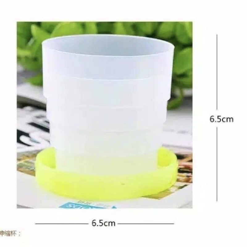 Gelas Lipat Portable Travel Telescopic Plastic Cup Tempat Minum Gelas Plastik Lipat