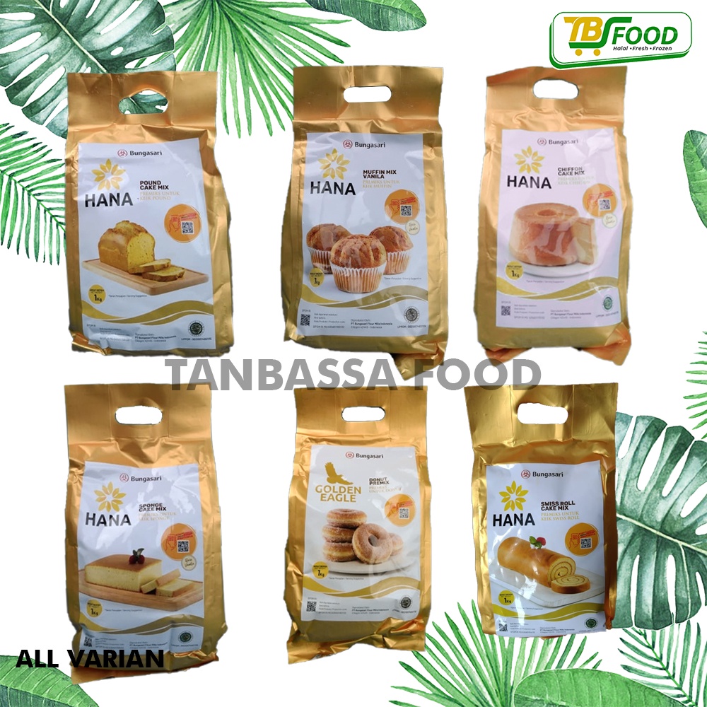 

Tepung premix bungasari/golden eagle donut/hana emas muffin/chiffron vanilla/pound cake/swiss roll/sponge cake 1 kg Tepung Serbaguna, Tepung Roti, Tepung Kue Kering, Segitiga Biru,Terigu Kunci Biru