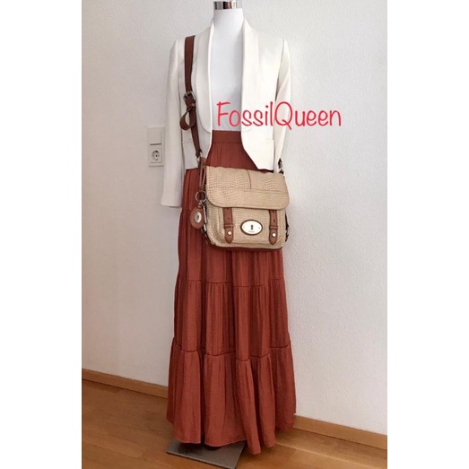 Embosse Tas Fossil selempang authentic Ori Full Leather