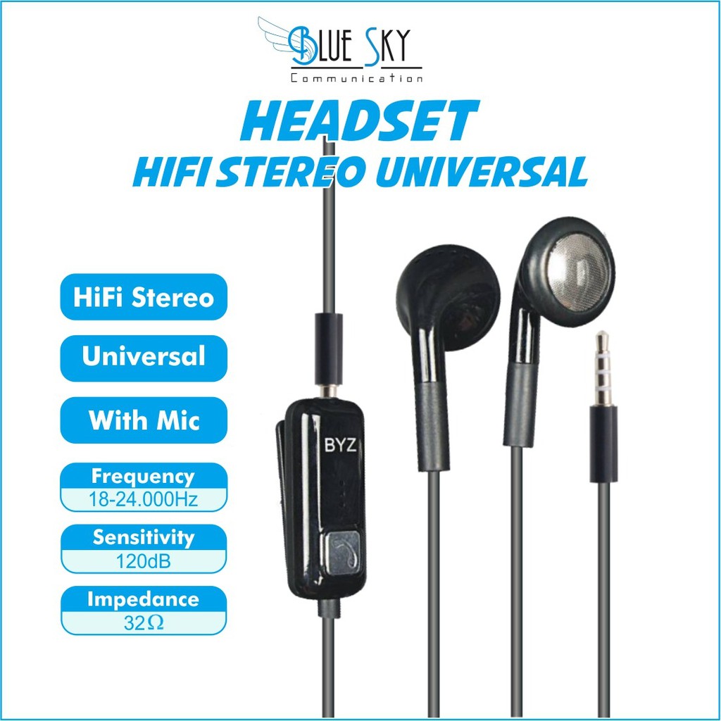 HEADSET EARPHONE OCPP BYZ UNIVERSAL