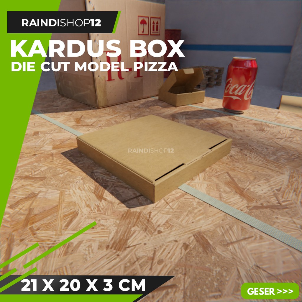 

BOX 21 X 20 X 3 CM KARDUS DIE CUT PIZZA KEMASAN PACKAGING KADO