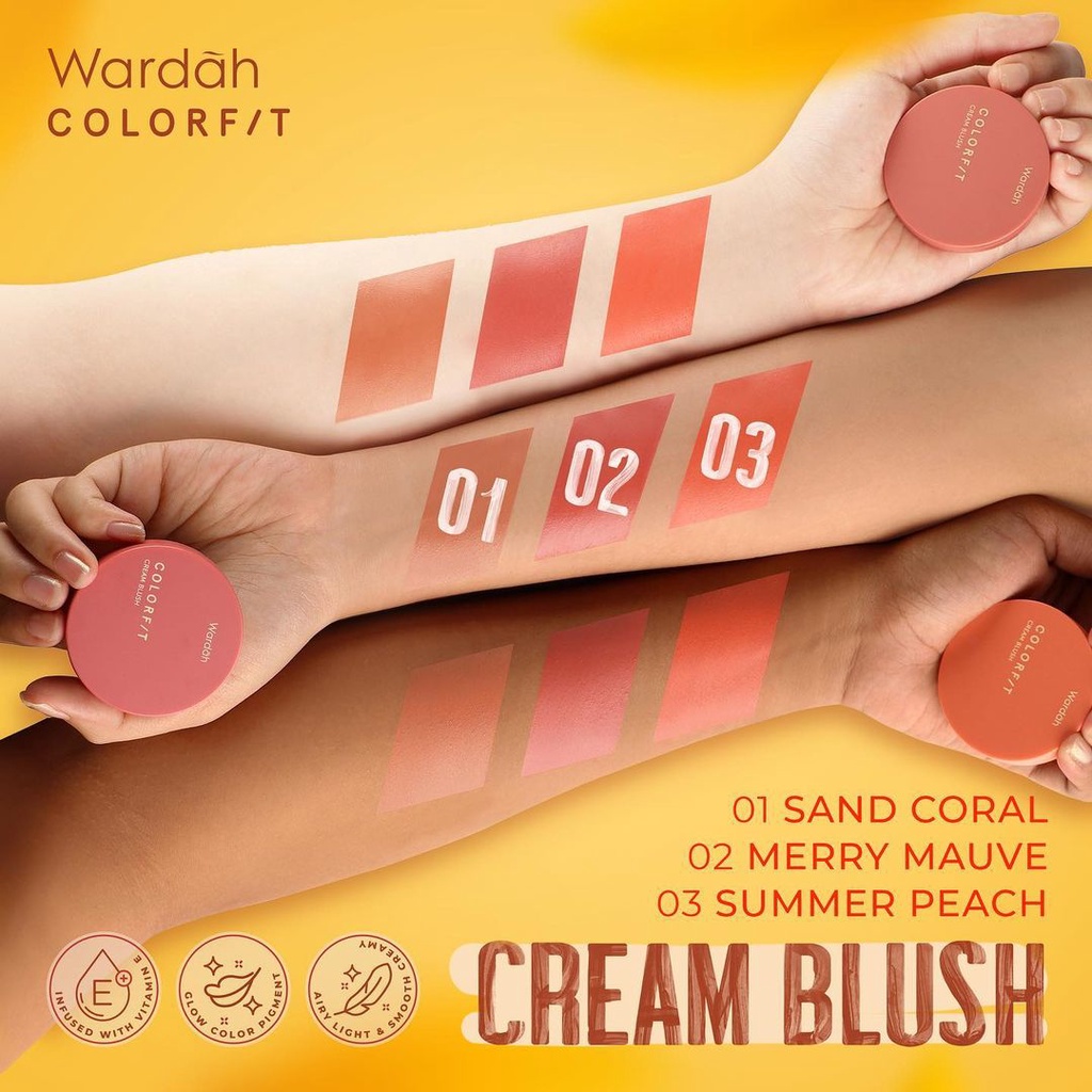 WARDAH COLORFIT Cream Blush Intense Pigmented 3gr