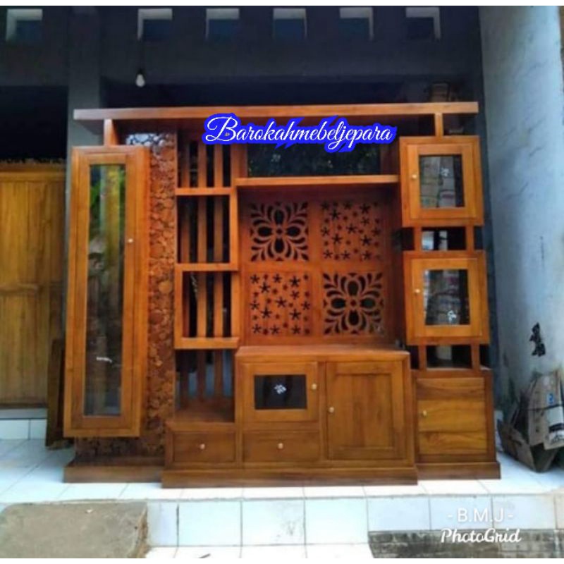 Bufet TV Jati Penyekat Ruangan 2meter