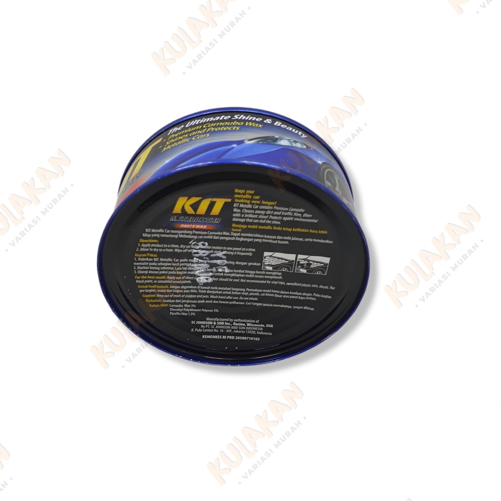 Kit Kaleng Metalic Biru Paste Wax Metallic Car Poles Pengkilap Body 225 Gram